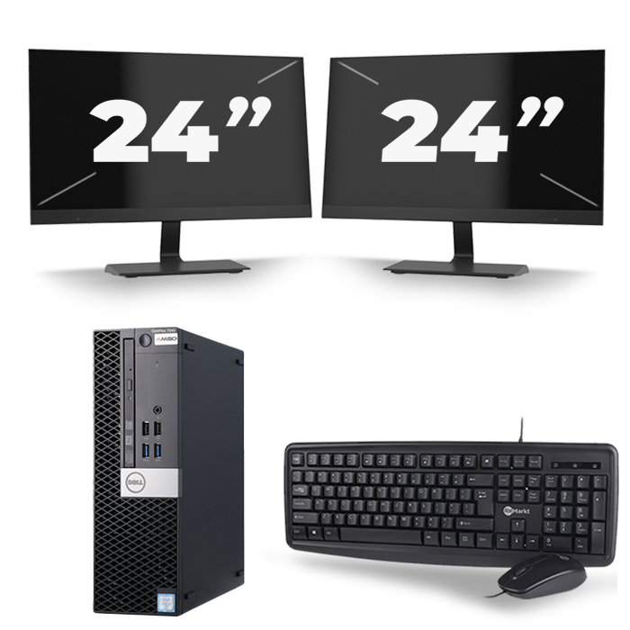 Dell Optiplex 7040 SFF - Intel Core i5-6e Generatie - 8GB RAM - 256GB SSD - Windows 11 + 2x 24 inch Monitor