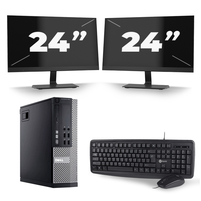 Dell Optiplex 990 Desktop - Intel Core i5-2e Generatie - 8GB RAM - 256GB SSD - Windows 10 + 2x 24 inch Monitor