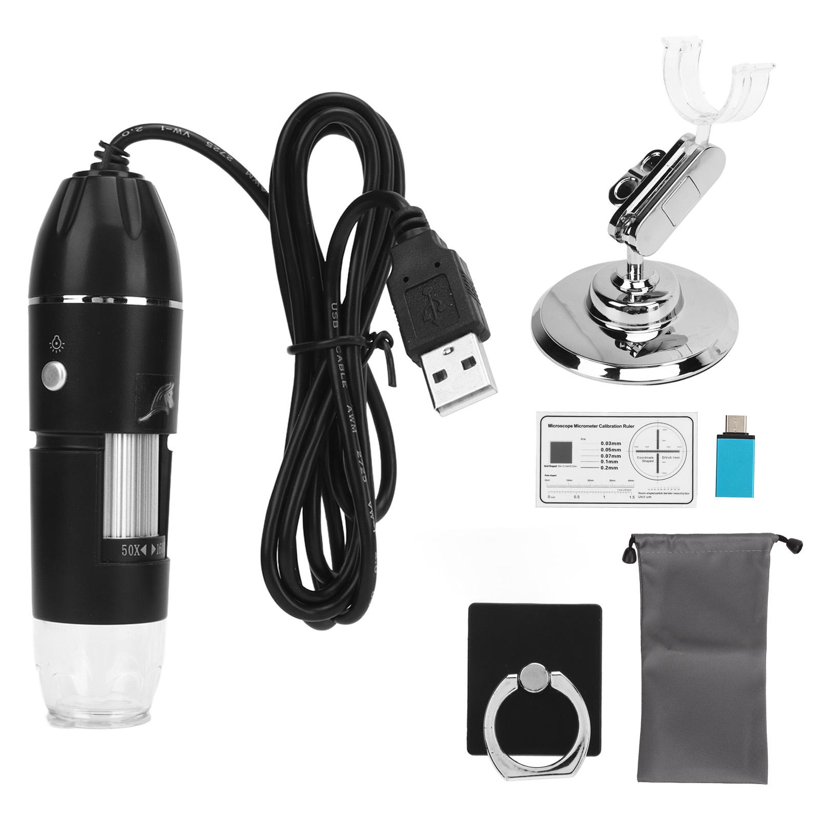 1600X draadloze digitale microscoop, draagbare USB HD-inspectiemicroscoop met standaard voor Android