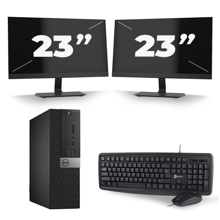 Optiplex 3040 SFF - Intel Core i7-6e Generatie - 16GB RAM - 512GB SSD - Windows 11 + 2x 23 inch Monitor