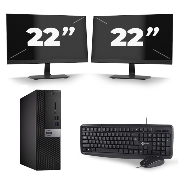 Dell Optiplex 5040 SFF - Intel Core i3-6e Generatie - 8GB RAM - 128GB SSD - Windows 11 + 2x 22 inch Monitor