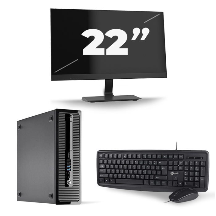 HP ProDesk 400 G1 SFF - Intel Core i7-4e Generatie - 16GB RAM - 512GB SSD - Windows 10 + 1x 22 inch Monitor