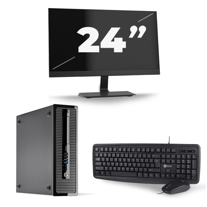 HP ProDesk 400 G1 SFF - Intel Core i5-4e Generatie - 8GB RAM - 256GB SSD - Windows 10 + 1x 24 inch Monitor