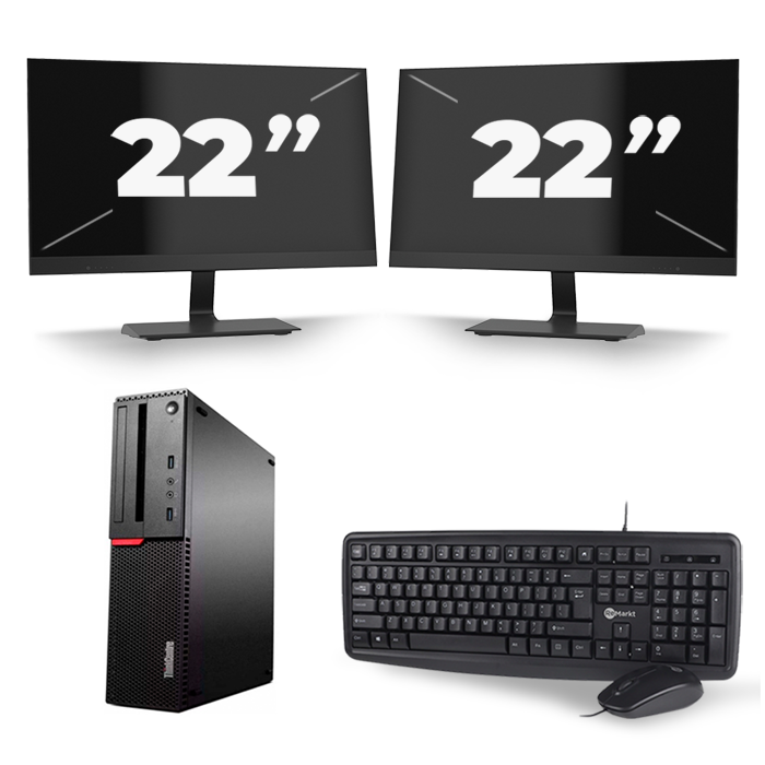 Lenovo ThinkCentre M700 SFF - Intel Core i5-6e Generatie - 8GB RAM - 256GB SSD - Windows 11 + 2x 22 inch Monitor