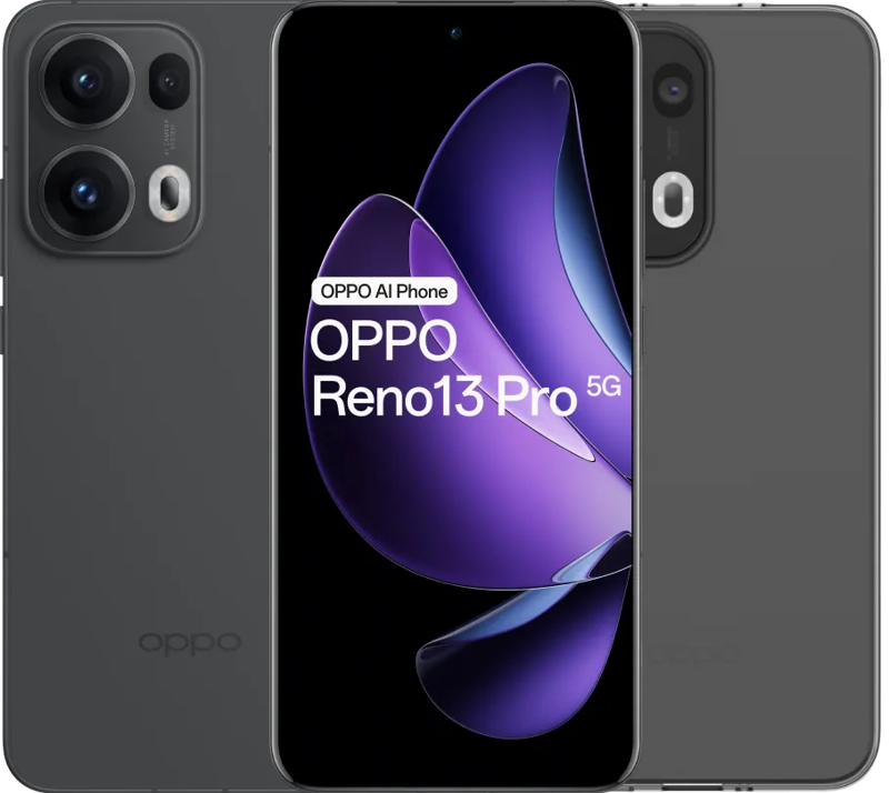Oppo Reno13 Pro 512GB Zwart 5G + Just in Case Back Cover Transparant