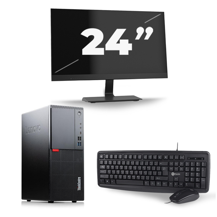 Lenovo ThinkCentre M720t Tower - Intel Core i7-8e Generatie - 16GB RAM - 512GB SSD - Windows 11 + 1x 24 inch Monitor