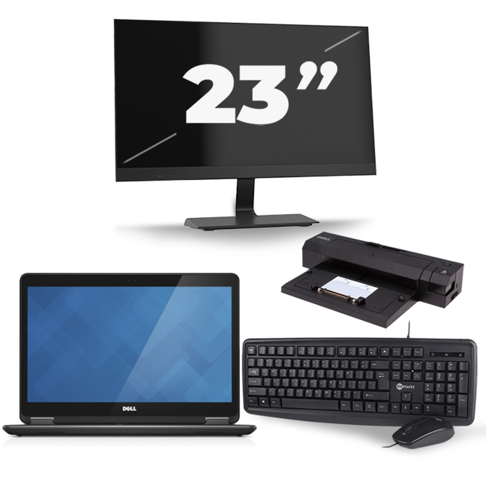 Dell Latitude E7440 - Intel Core i5-4e Generatie - 14 inch - 8GB RAM - 256GB SSD - Windows 11 + 1x 23 inch Monitor