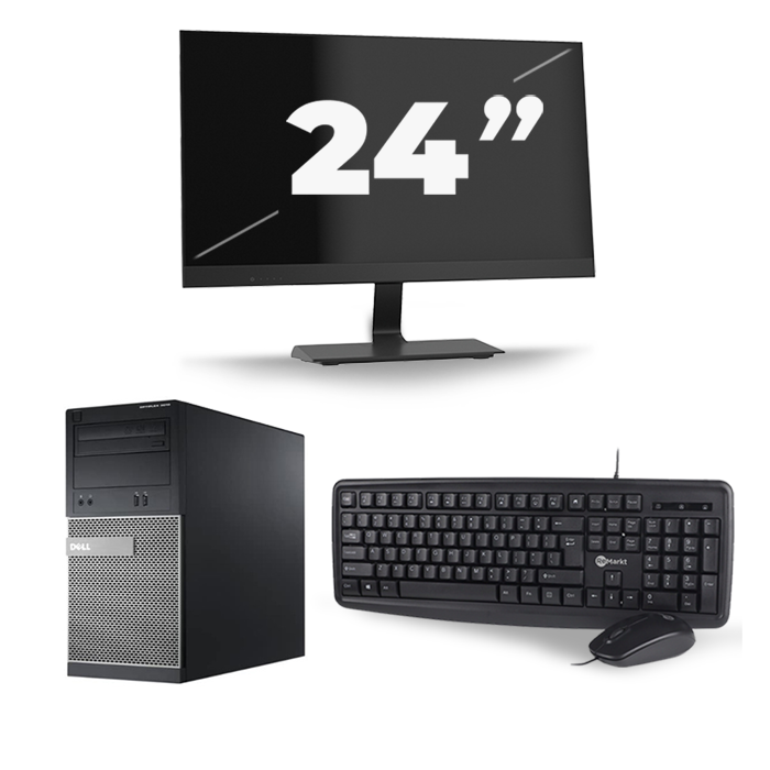 Dell Optiplex 3020 Micro Tower - Intel Core i5-4e Generatie - 8GB RAM - 256GB SSD - Windows 10 + 1x 24 inch Monitor