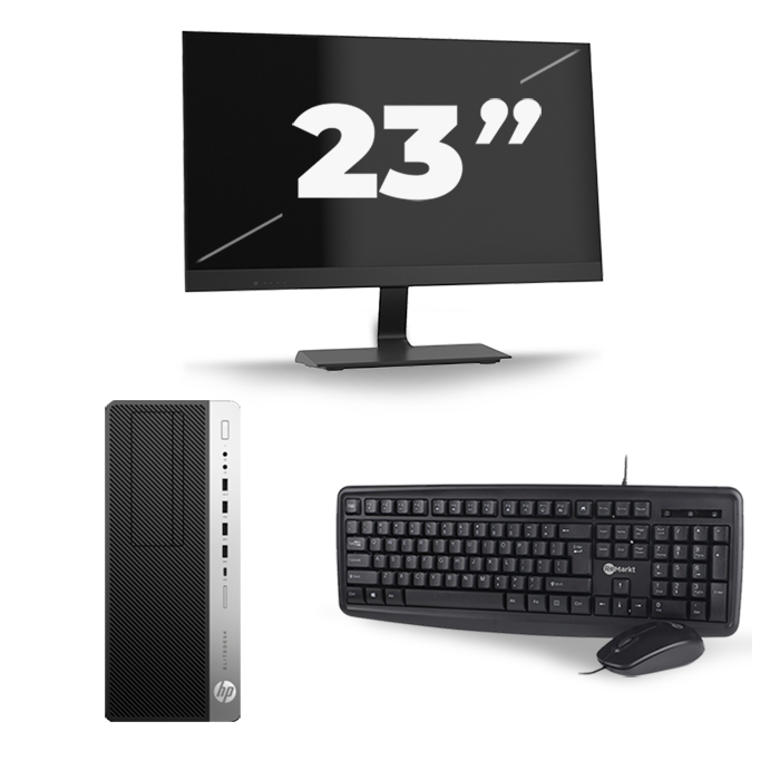 HP EliteDesk 800 G3 Micro Tower - Intel Core i5-6e Generatie - 8GB RAM - 256GB SSD - Windows 11 + 1x 23 inch Monitor