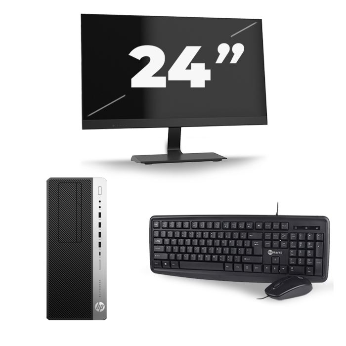 HP EliteDesk 800 G3 Micro Tower - Intel Core i5-6e Generatie - 8GB RAM - 256GB SSD - Windows 11 + 1x 24 inch Monitor