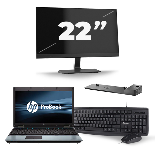 HP ProBook 6550b - Intel Core i5-1e Generatie - 15 inch - 8GB RAM - 256GB SSD - Windows 10 + 1x 22 inch Monitor