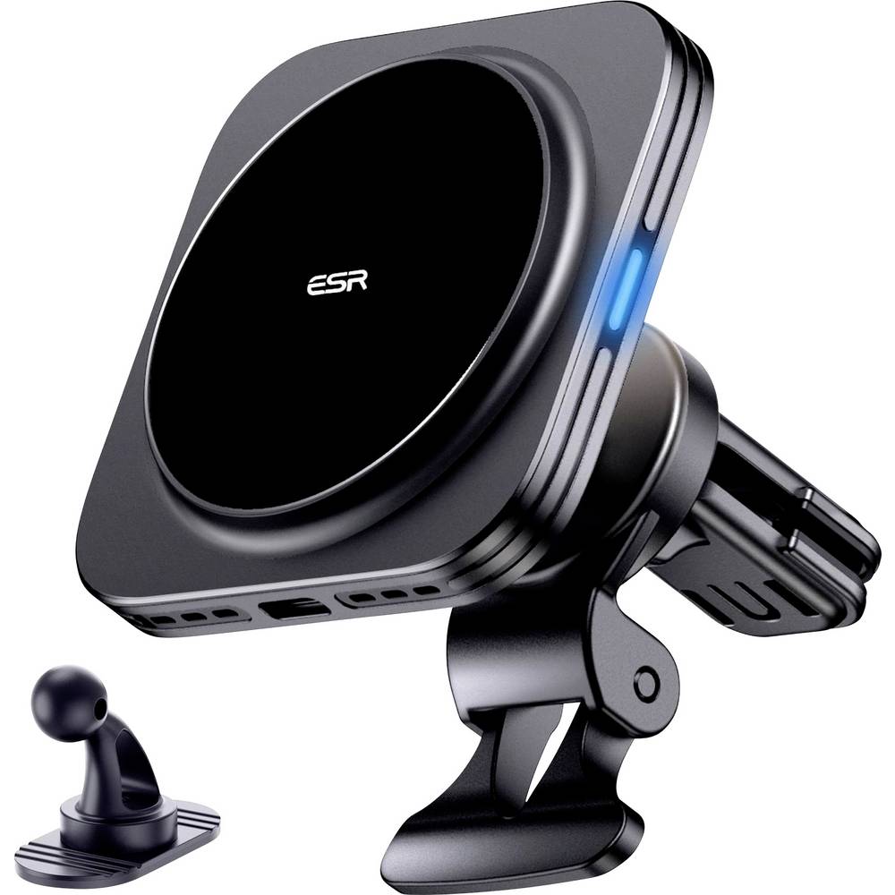 ESR HaloLock Telefoonhouder voor in de auto Magneetbevestiging, Met inductielader 5.4 - 6.9 inch Bevestigingswijze (auto): Dashboard, Ventilatierooster