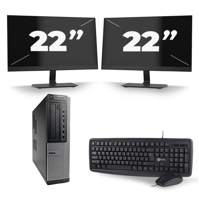 Dell Optiplex 7010 Desktop - Intel Core i5-3e Generatie - 8GB RAM - 256GB SSD - Windows 10 + 2x 22 inch Monitor