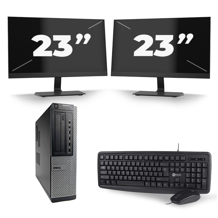Dell Optiplex 7010 Desktop - Intel Core i5-3e Generatie - 8GB RAM - 256GB SSD - Windows 10 + 2x 23 inch Monitor