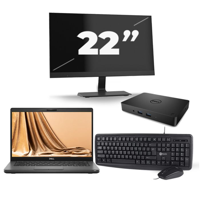 Dell Latitude 5401 - Intel Core i5-9e Generatie - 14 inch - 16GB RAM - 512GB SSD - Windows 11 + 1x 22 inch Monitor