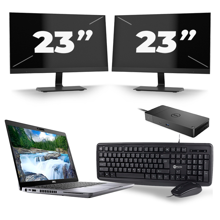 Dell Latitude 5410 - Intel Core i5-10e Generatie - 14 inch - 16GB RAM - 512GB SSD - Windows 11 + 2x 23 inch Monitor