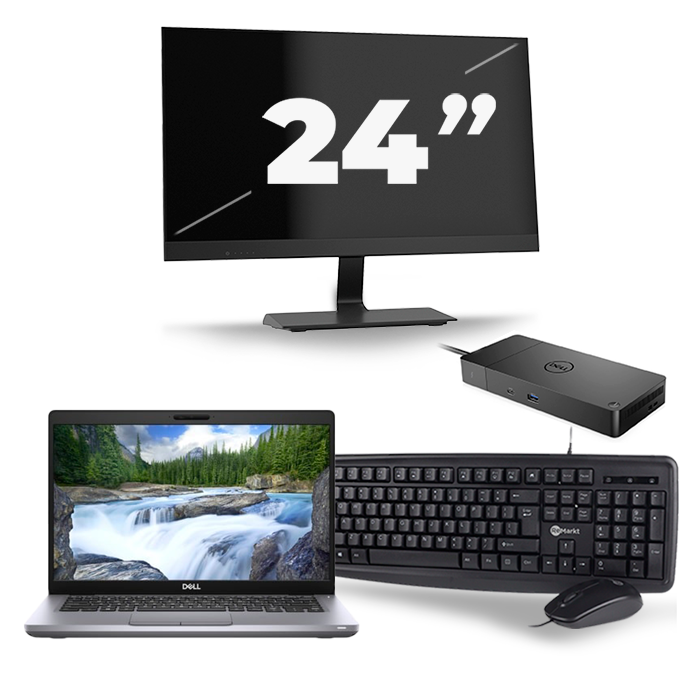 Dell Latitude 5411 - Intel Core i5-10e Generatie - 14 inch - 16GB RAM - 512GB SSD - Windows 11 + 1x 24 inch Monitor