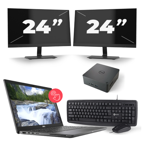 Dell Latitude 7310 - Intel Core i5-10e Generatie - 13 inch - Touch - 16GB RAM - 512GB SSD - Windows 11 Home + 2x 24 inch Monitor