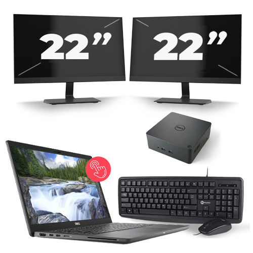 Dell Latitude 7310 - Intel Core i5-10e Generatie - 13 inch - 16GB RAM - 512GB SSD - Windows 11 Home + 2x 22 inch Monitor