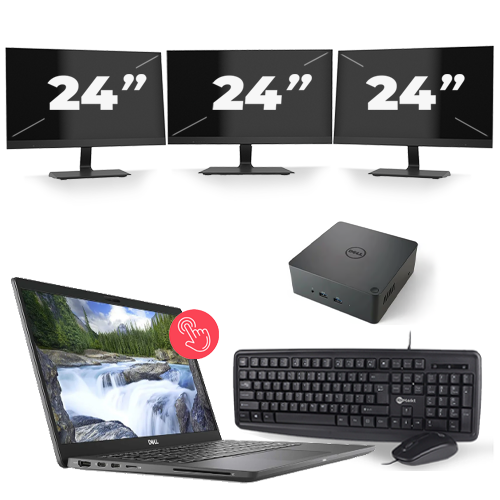 Dell Latitude 7310 - Intel Core i7-10e Generatie - 13 inch - 4GB RAM - 256GB SSD - Windows 11 + 3x 24 inch Monitor
