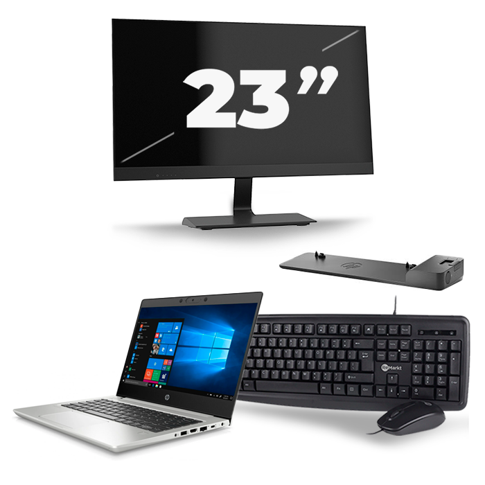 HP ProBook 430 G7 - Intel Core i3-10e Generatie - 13 inch - 16GB RAM - 512GB SSD - Windows 11 + 1x 23 inch Monitor