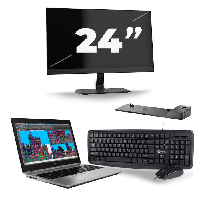 HP ZBook 15 G5 - Intel Core i5-8e Generatie - 15 inch - 16GB RAM - 512GB SSD - Windows 11 + 1x 24 inch Monitor