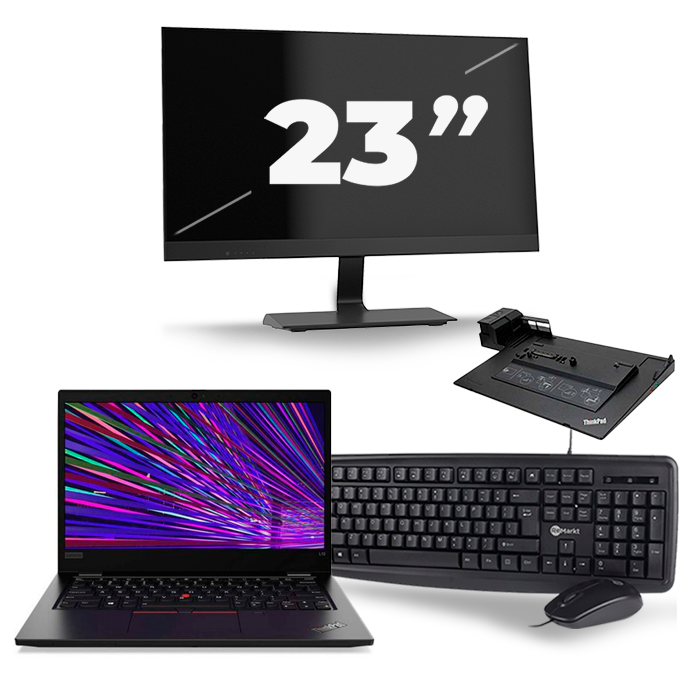 Lenovo ThinkPad L13 - Intel Core i3-10e Generatie - 13 inch - 4GB RAM - 512GB SSD - Windows 11 + 1x 23 inch Monitor