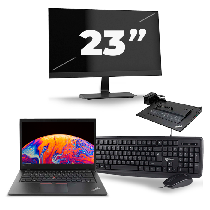 Lenovo ThinkPad L480 - Intel Core i5-8e Generatie - 14 inch - 16GB RAM - 512GB SSD - Windows 11 + 1x 23 inch Monitor