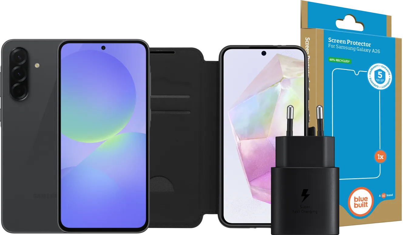 Samsung Galaxy A36 128GB Zwart 5G Enterprise Editie + Compleet Accessoirepakket