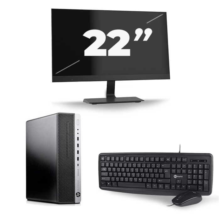 HP EliteDesk 800 G3 SFF - Intel Core i5-6e Generatie - 8GB RAM - 256GB SSD - Windows 11 + 1x 22 inch Monitor
