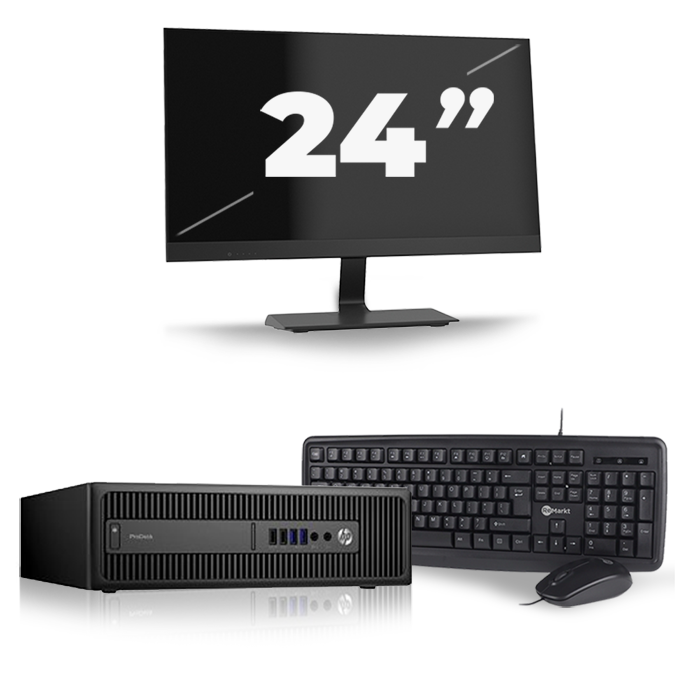 HP ProDesk 600 G2 SFF - Intel Core i3-6e Generatie - 8GB RAM - 128GB SSD - Windows 11 + 1x 24 inch Monitor