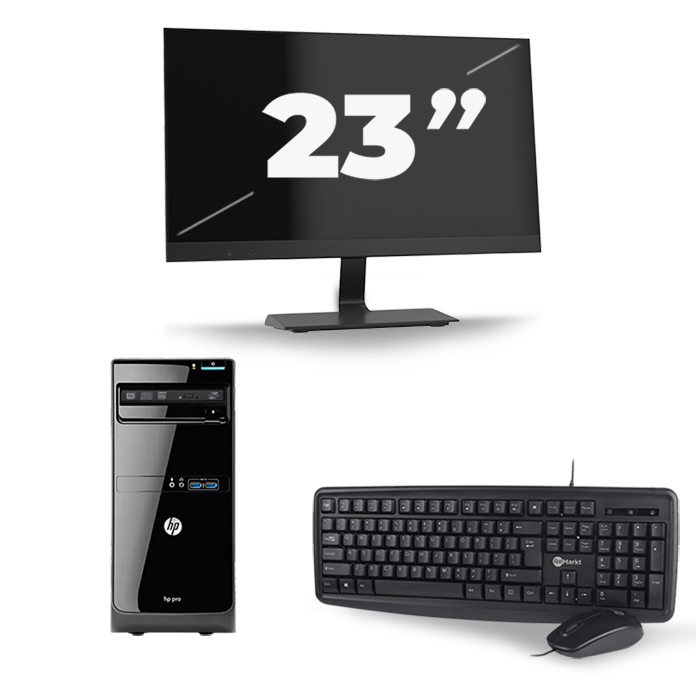 HP Pro 3500 Micro Tower - Intel Core i5-3e Generatie - 8GB RAM - 256GB SSD - Windows 10 + 1x 23 inch Monitor
