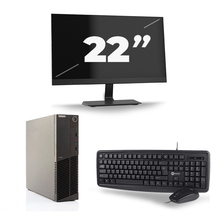 Lenovo ThinkCentre M82 SFF - Intel Core i7-3e Generatie - 16GB RAM - 512GB SSD - Windows 10 + 1x 22 inch Monitor