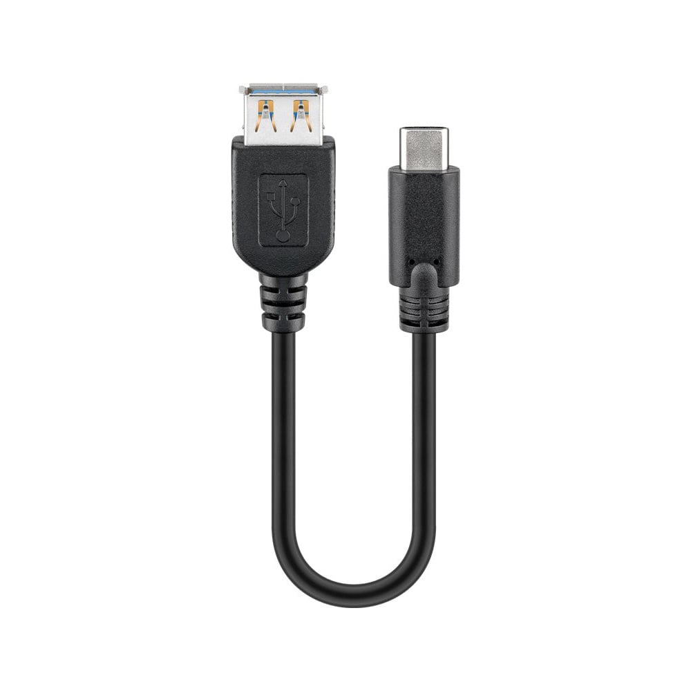 Goobay USB 3.2 GEN 1 (USB3.0) Aansluitkabel - USB-C naar USB-A - 5Gbit/s - USB adapter - OTG kabel - USB-C naar USB-A aansluitkabel- 0.2m - 5Gbit/s - GEN 1 - zwart