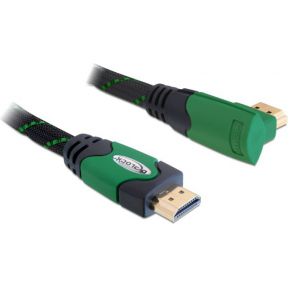 DeLock 82951 Kabel High Speed HDMI met Ethernet - HDMI A male > HDMI A male haaks 4K 1 m