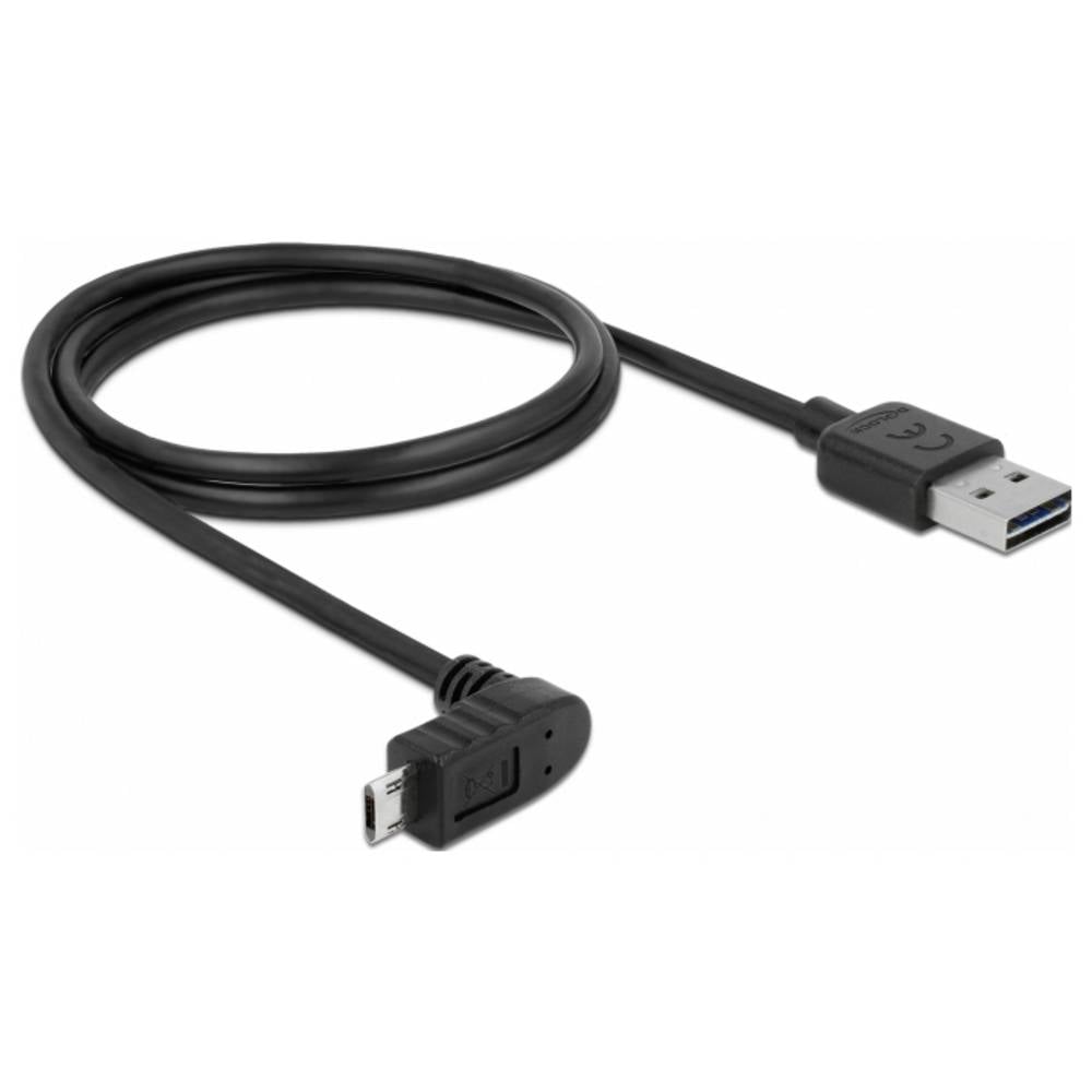 Delock USB-kabel USB 2.0 USB-A stekker, USB-micro-B stekker 1.00 m Zwart Vergulde steekcontacten 83848