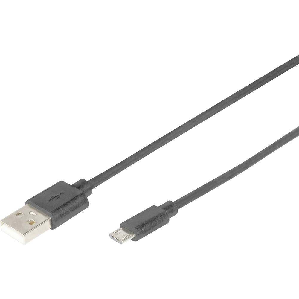 Digitus USB-kabel USB 2.0 USB-A stekker, USB-micro-B stekker 1.80 m Zwart AK-300127-018-S
