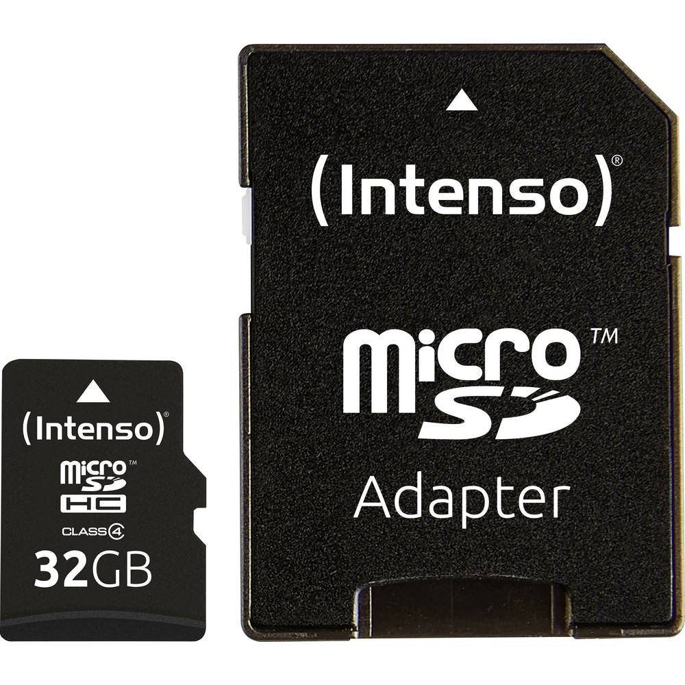 Intenso 32 GB Micro SDHC-Card microSDHC-kaart 32 GB Class 4 Incl. SD-adapter