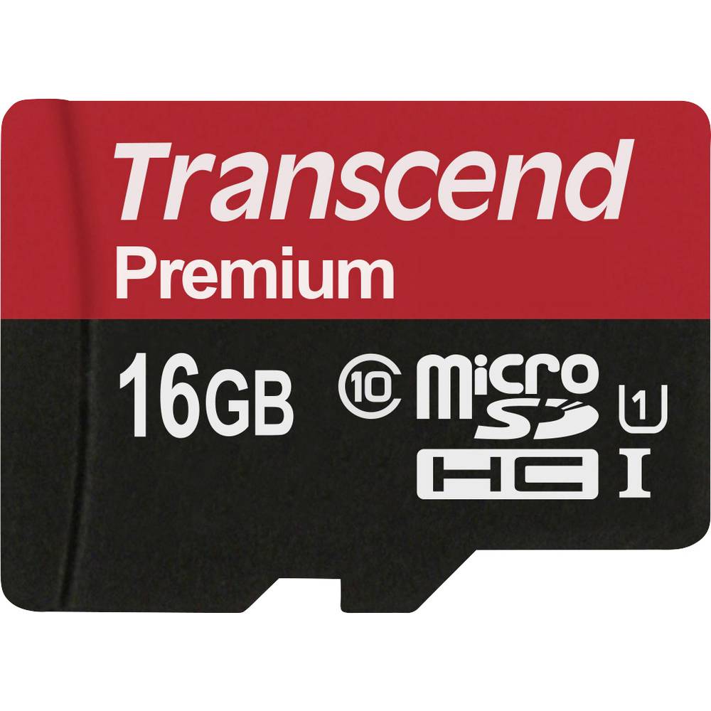 Transcend Premium microSDHC-kaart 16 GB Class 10, UHS-I