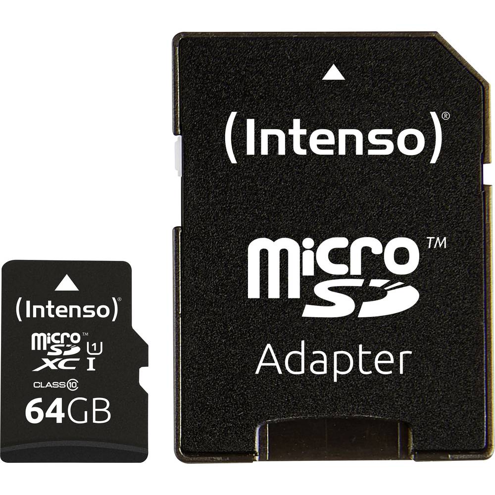 Intenso Professional microSDXC-kaart 64 GB Class 10, UHS-I Incl. SD-adapter