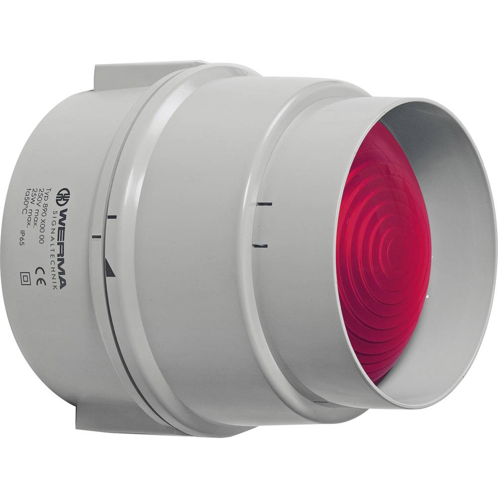 Werma Signaltechnik Signaallamp 89010000 890.100.00 Rood Continulicht 12 V/AC, 12 V/DC, 24 V/AC, 24 V/DC, 48 V/AC, 48 V/DC, 110 V/AC, 230 V/AC