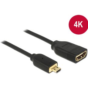 DeLock 65687 Kabel High Speed HDMI met Ethernet - HDMI Micro-D male > HDMI-A female 3D 4K 20cm