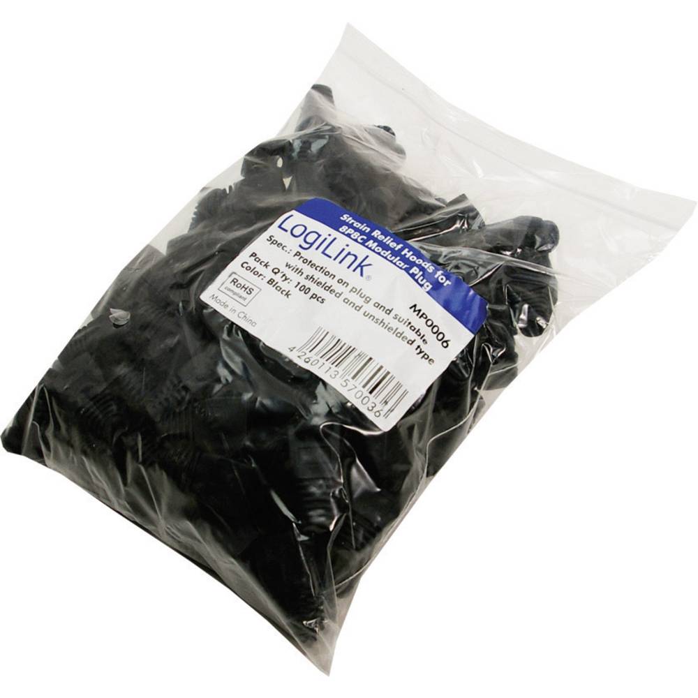 LogiLink MP0006  stekkerbescherming zwart Zwart 100 stuk(s)