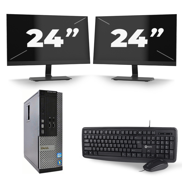 Dell Optiplex 9010 SFF - Intel Core i3-3e Generatie - 8GB RAM - 128GB SSD - Windows 10 + 2x 24 inch Monitor