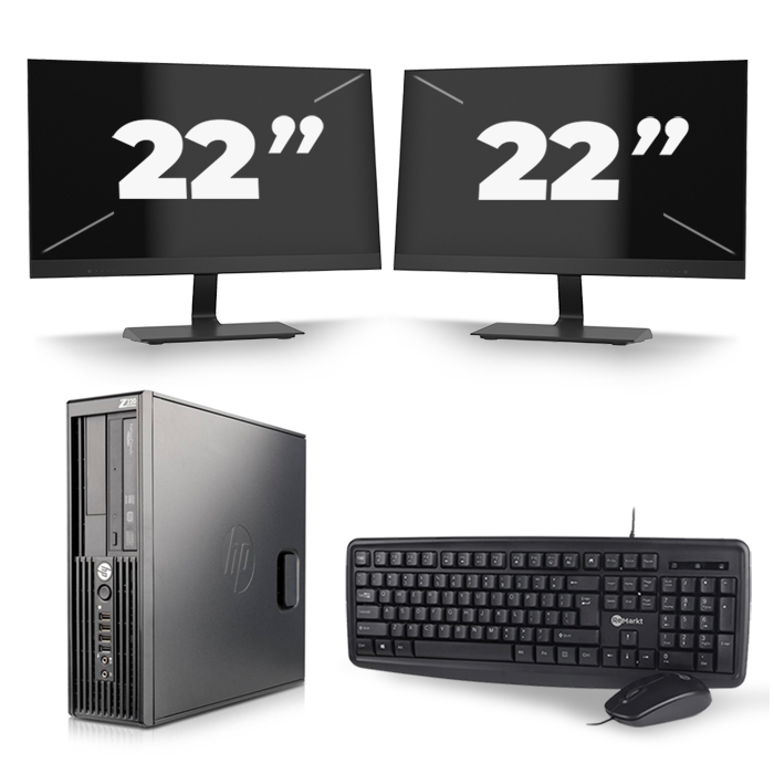 HP Z220 Workstation SFF - Intel Core i7-2e Generatie - 16GB RAM - 512GB SSD - Windows 10 + 2x 22 inch Monitor