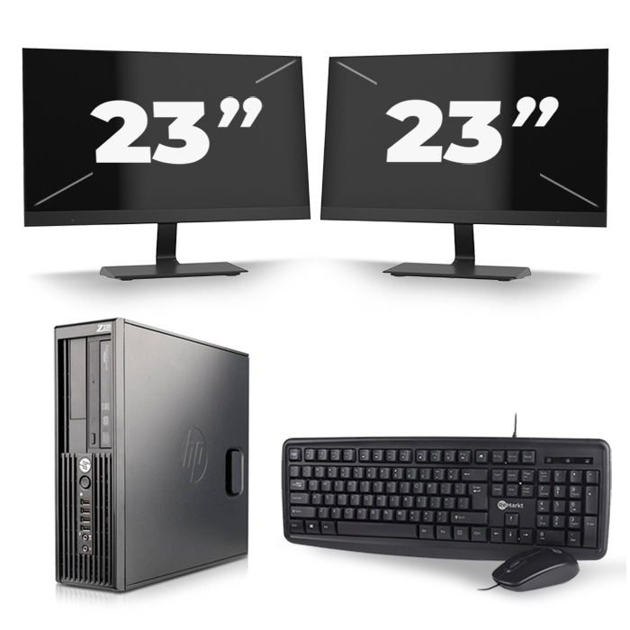HP Z220 Workstation SFF - Intel Core i5-2e Generatie - 8GB RAM - 256GB SSD - Windows 10 + 2x 23 inch Monitor