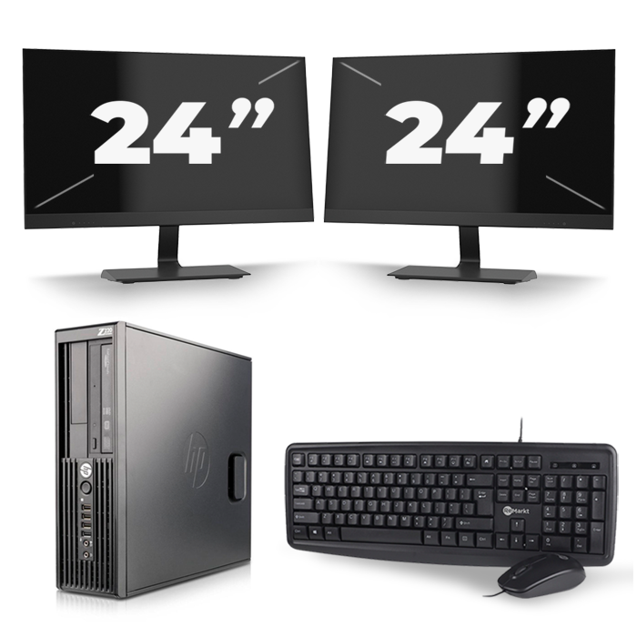 HP Z220 Workstation SFF - Intel Core i3-2e Generatie - 8GB RAM - 128GB SSD - Windows 10 + 2x 24 inch Monitor