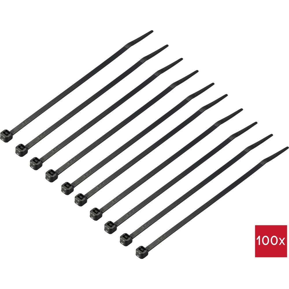 TRU COMPONENTS TC-12533324 Kabelbinder 150 mm 3.6 mm Zwart Bestand tegen kou 100 stuk(s)
