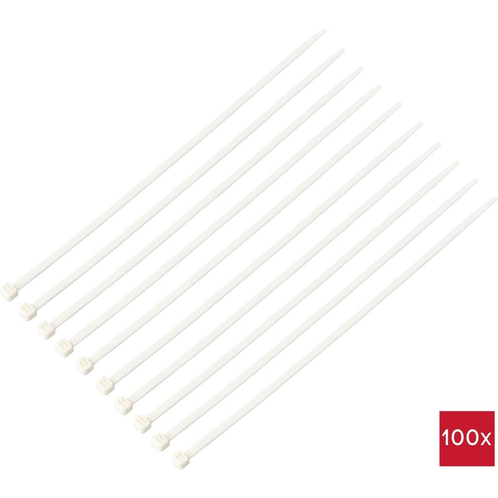 TRU COMPONENTS TC-12533336 Kabelbinder 300 mm 4.8 mm Wit Vlamvertragend 100 stuk(s)