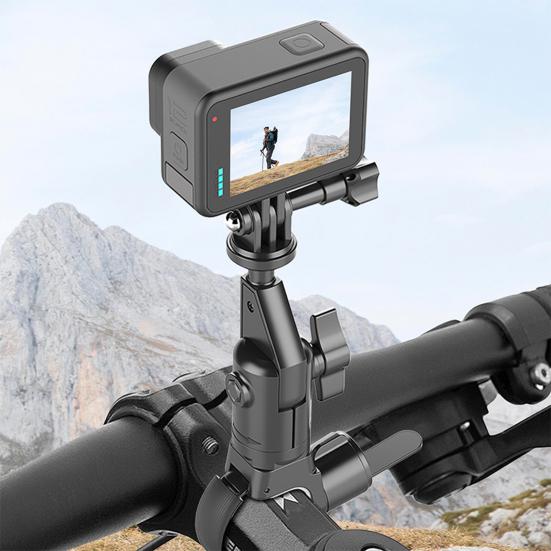 ANBS Fietsstuur Actiecamerahouder voor Insta 360 X2 X3 X4 360 graden draaibare motorfietsfietsstuurgreep Sportcamerahouder zwart